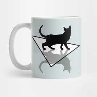 Black Cat with Shadow on Ice Mug